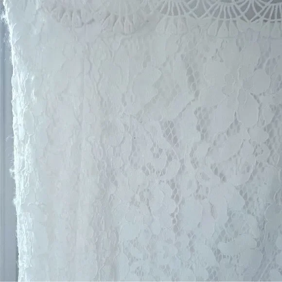 GALINA V-Neck Lace Illusion Wedding Dress, White, NWT, Size 20W - Picture 10 of 14